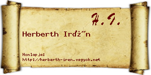 Herberth Irén névjegykártya